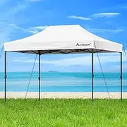 ALFORDSON 3 x 4.5m Gazebo Marquee High Adjustable White Color, Pop-up Canopy Camping Shelter Shade with Steel Frame for Wedding Party, Pavilion with Pegs, Ropes & Carry Bag