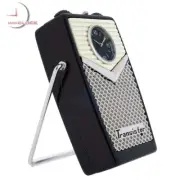 Miniature Transistor Radio Vintage Style Desk Mini Clock - Die-Cast, Collectible
