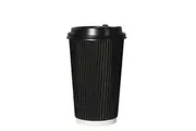 Toque 1000 Pcs 16oz T/A Coffee Cups w/ Lids-Black