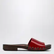 [Miu Miu] Red clogs in patent leather with logo 38 IT Red