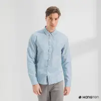 在飛比找momo購物網優惠-【Hang Ten】男裝-口袋長袖襯衫-藍