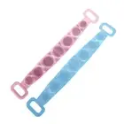 Swosh® 1/2PCE Dual Sided Silicone Body Scrubber Loofah With Handles 63cm