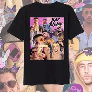 Bad Bunny - Bad Bunny Rapper Graphic Collage Vintage T-shirt