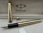 Excellent Parker Sonnet Fountain Pen Gold Circle - Gold Clip Fine Nib No Box