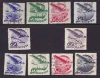 在飛比找Yahoo!奇摩拍賣優惠-郵票蘇聯郵票1934年444航空郵政10周年有水印無水印10