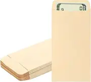 uxcell Money Envelope, 50 Pack 6.5" x 3.5" Cash Envelopes Money Holder Bags Budgeting Saving Challenge Letter for Gift Coins Checks Tickets Jewelry Passport Card, Khaki