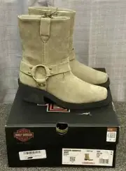 NEW HARLEY DAVIDSON D87244 SIZE 10 WOMEN'S KORSEN BROWN 7" FASHION HARNESS BOOTS