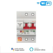 MoesHouse Tuya 80A 2P Smart WiFi Circuit Breaker APP Remote Control Schedule Setting Voice Control Compatible With Alexa