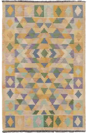 Afghan Kilim Zari Hand Knotted Wool Rug - 248x170cm by Cyrus Rugs