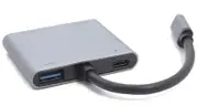 SIMPLECOM USB 3.0 Type C to 4k@30Hz 2xHDMI Display USB-C 3.0 port Multi Stream Transport Aluminum Thin Body 4 in 1 Adapter (WindowsMacChromebooks)