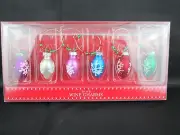 Christmas Wine Charms Set of 6, Light Bulb Shape, Festive Holiday Glass Markers