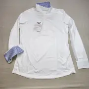 Womens Essex Equestrian Horse Riding Coolmax Wrap Collar Show Shirt Large NWT