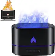 Flame Diffuser Humidifier 2 Flame Colors,Essential Oil Aroma Diffuser with Waterless Auto-Off Protection,Fire Air Diffuser for Bedroom,Home,Office,