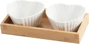 Alipis 1 Set Heart Shaped Ceramic Snack Dish with Tray Decorative Serving Bowl for Cookies Candies Fruits and Seasoning Unique Tableware for Parties and Entertaining