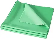 3pcs 12x12inch Instruments Cleaning Cloths, Universal Soft Microfiber Clean Cloths String Instrument Polishing Cloth for Guitar Violin Piano Brass Trumpet Sax Flute (Green)