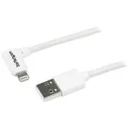 StarTech 1m Angled Lightning to USB Type-A Cable, White - USBLT1MWR