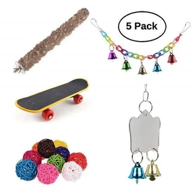 Parrot toy supplies bird toy grinding claw grinding mouth gnawing set 5-piece ^