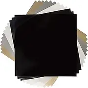 Cricut Everyday Iron On - 12” x 12" - 12 Sheets - Black, White, Silver, Gold - HTV Vinyl for T-Shirts - Use with Cricut Explore Air 2/Maker - All Occasions Bundle