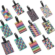 DEARMAMY 1set Soft Rubber Luggage Sign Bag Tag Zip Luggage Markers See Holder Travel Padlock Tote Suitcases Locker Duffle Clear Suitcase Name Sealer Luggage Handle Wrap Trolley 12pcs