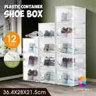 DIY Shoe Storage Box Case Sneaker Display 12PCS Stackable Grocery Container