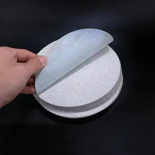 5寸植絨砂紙自粘圓形干磨砂紙圓盤拋光打磨砂紙木工背絨沙紙磨片