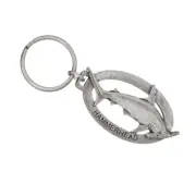 Hammerhead Shark Key Chain, Ocean, Zipper, Fob, Ring, Tag, Pewter, Bag S118KC