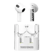 Transformers Wireless Earbud Earphones Headphones Bluetooth V5.3 Noise Reduction TF-T08 - White Silver