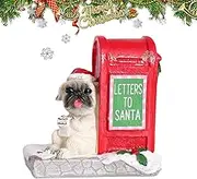 Santa Mailbox Indoor,Animal Statue Santa's Mailbox - Christmas Village Accessories, Village Sets Decor, Letters to Santa Ornaments for Living Room