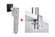 Atdec AWMS-1340 130mm Arm + 400mm Post / 12kg (26.5lb) Flat Screens, 10kg (22lb) Curved Screens + F Clamp Desk Fixing, Silver
