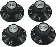 KAISH Set of 4 Witch Hat Knobs with Set Screw Guitar Knobs 2 Volume 2 Tone for 72 Telecaster Custom or Amplifiers