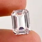 12x14 MM Natural White Ceylon Sapphire Emerald Cut Loose Gemstone GIT Certified