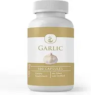Garlic Capsules (100 Capsules, 800 mg/Serving) by Pure Organic Ingredients, Blood Pressure Health, Pure Aged Garlic, Garlic Bulb, Allium Sativum, Satisfaction Guarantee