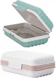 2PCS Travel Soap Box,Leak-Proof Sealed Soap Dish with Cover， Home Plastic Soap Keeps Soap Dry Soap Dish Travel Essentials，Box Leak-Proof