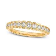0.50 CT. T.W. Certified Natural Diamond Scallop Edge Band in Solid 14K Gold (I/I1)