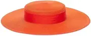 [Morgan & Taylor] Macy Boater – Classic Hat for Eventwear, Racewear, Ladies Day, and Weddings – 10.5cm Brim, Grosgrain Ribbon Trim, One Size - Orange
