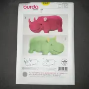 Burda Craft Easy Sewing Pattern 6560 Stuffed Hippo & Rhino Uncut