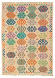 Vintage Hand Woven Carpet 5'8" x 8'0" Traditional Wool Kilim Rug
