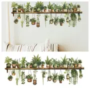 Green Potted Wall Decals Removable Flower Pot Decals Green Vinyl Pot Stickers