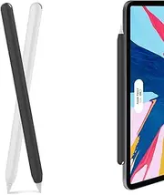AHASTYLE Silicone Case for Apple Pencil 2nd Generation & Apple Pencil Pro (2024) Sleeve Skin Ultra Thin Apple Pencil Protective Cover Compatible with Magnetic Charging and Double Tap (Black, White)