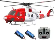 Remote Control Helicopter with GPS, E2 UH-1Y 2.4G 6CH Dual Brushless Direct Drive RC Simulation Helicopter Model with Lidar Positioning, Military RC Aircraft Outdoor (2 Battery)
