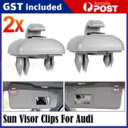 2x Sun Visor Clip Holder Hook Bracket For Audi A1 A3 A4 Q3 Q5 TT 8U0857562A Gray
