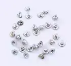 THIRTY 6mm ROUND SILVER COLOR UP EYES EYE BEAD CAP CAPS CF41