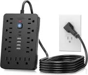 6 FT Surge Protector Power Strip with 11 AC Outlets and 6 USB Ports
