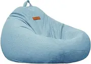 UYSOFRCV Bean Bag Chair Lazy Sofa Cover (Without Filling), Solid Color Simple Design Seat Lazy Lounger Storage Sofa Slipcover with Handle for Adults and Kids,Light Blue,100cm*120cm