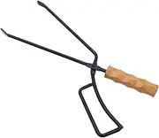 Campfire Tong Tool Camp Outdoor Fire Pit Tools Steel Charcoal Campfire Grate Cooking Grill Holder Camping Fire Pits Grate Grabber Outdoor Fireplace BBQ Fireplace