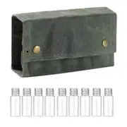 Outdoor Camping Spice Storage Bag with 9 Jars - Condiment Container Set for Picnic & Barbecue As Shown