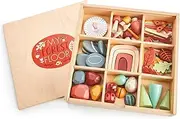 Tender Leaf Toys My Forest Floor - Wooden Open Ended Tinker Tray Creative Play Box with Removable Compartments