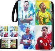 Soccer Card Binder with Sleeves 400 Pocket, Sports Card binder Compatible with Football Card, Basketball Card, Hockey card, Soccer Card, Trading Card Binder for Boys and Girls