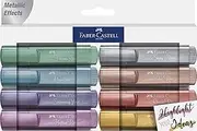 Faber-Castell Metallic Highlighter Set - Assortment of 8 Subtle Glitter Highlighter Markers - Note Taking and Journaling Supplies