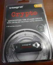 4GB Integral Crypto USB Flash Drive with AES 256-bit Military Level Security